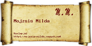 Mojzsis Milda névjegykártya